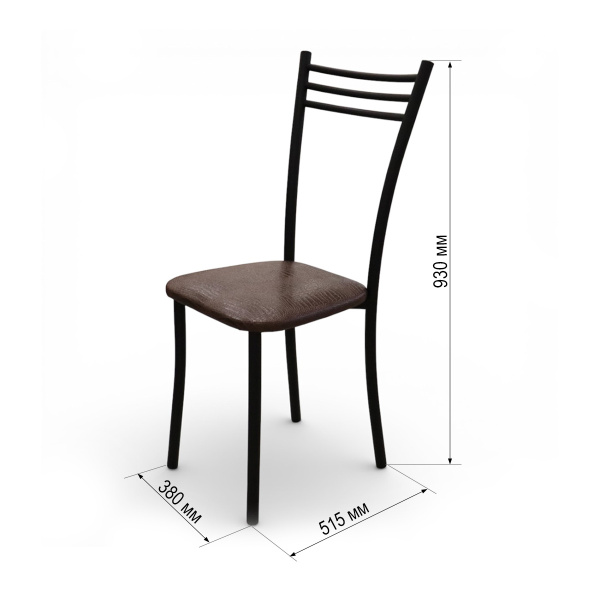Стул Трио Стандарт (черный, к/з Кайман коричневый 047)