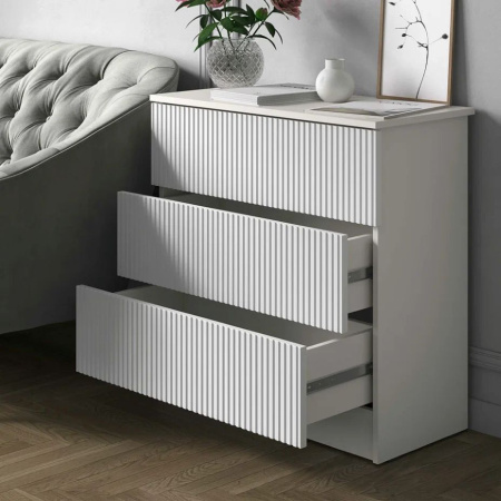 Комод К-54 3 ящ. Моргентау/Белый снег