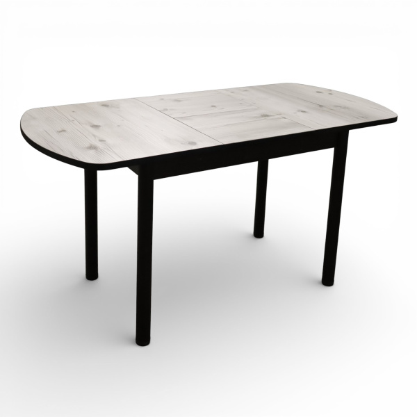 Стол Фаворит 1100(+400)*700 Пластик Бискайск.сосна,бабочка(B5)/ЛДСП бодега темн+опоры(черн)