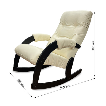 Кресло-качалка Dondolo, Модель 67 венге, экокожа бежевый Dundi 112