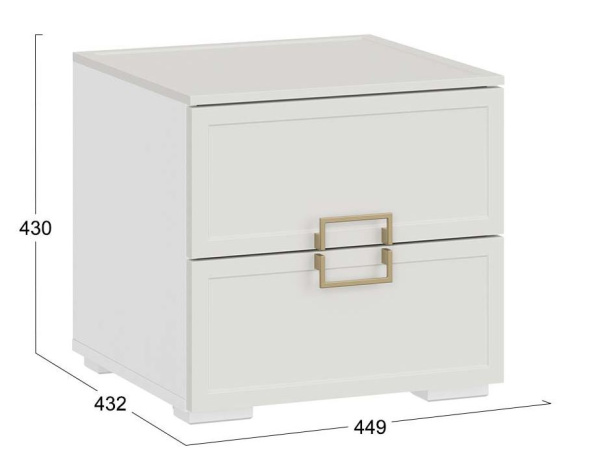 Стелла Тумба прикроватная Белый холст/Белый жемчуг