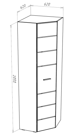 GLOSS Прихожая шкаф угловой Белый/Белый глянец