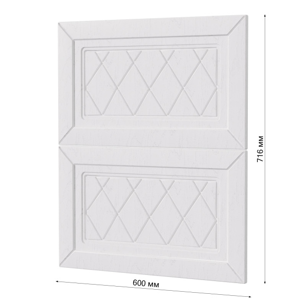 Фасад РОМБ белый 2 ящика 600
