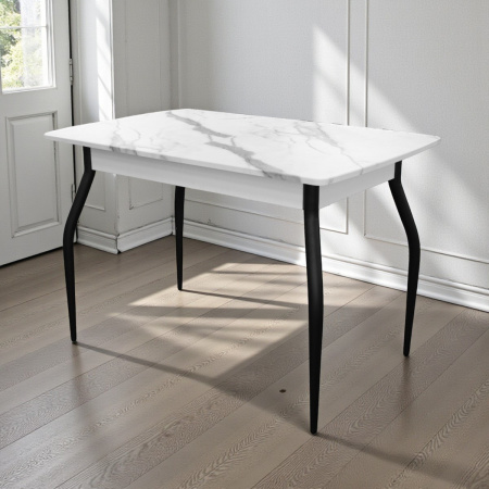 Стол Уют 3 1100(+390)*700*750 Белый / Опора черный 