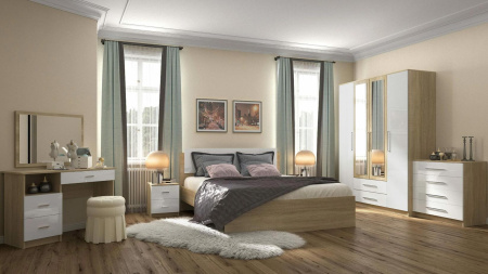 Бланка Стол туалетный дуб сонома/белый глянец