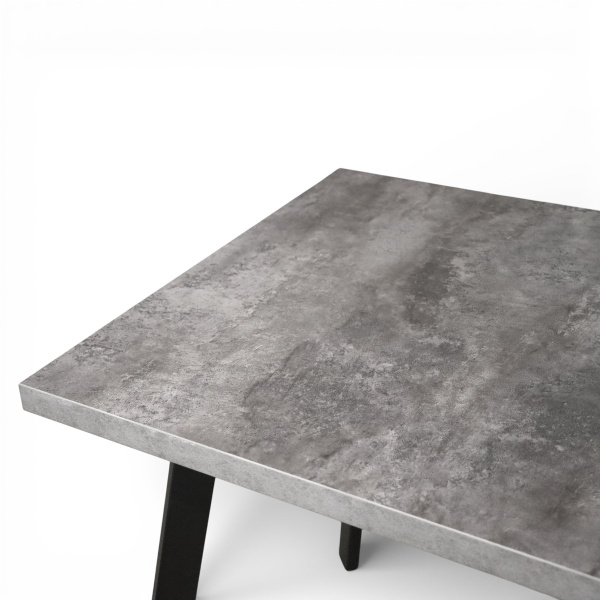 Стол Дублин CRAFT 32 ,1070*700,  нераскладной (ЛДСП Цемент темный) В2/Черный