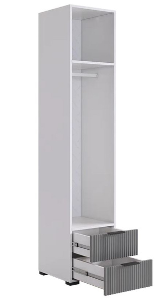 Зефир Шкаф однодверный с ящ 107.01 (белое дерево/серый (эмаль)/