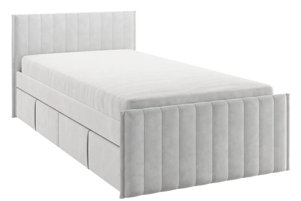 Кровать с ящиками Твикс 90х200 см (галька (велюр))