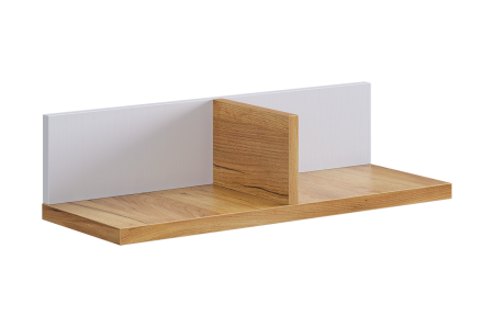 Полка навесная  Хюгге белое дерево/дуб крафт золотой