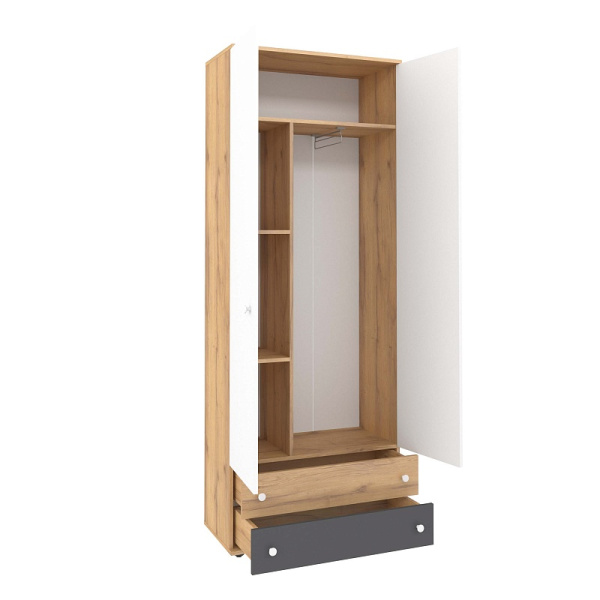 ЛОЙС 92 Шкаф 2дв для одежды и белья Корпус+ Фасад белый