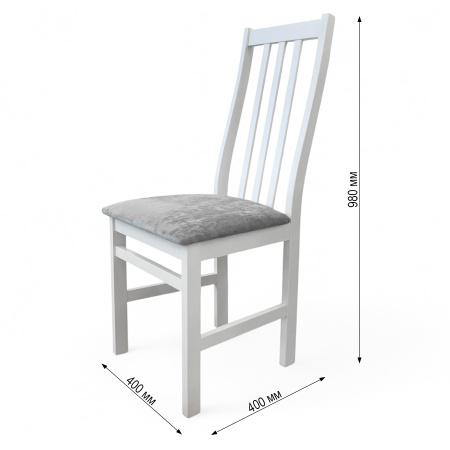 Стул Соло белая эмаль, сиденье Kатания 18 (Светло-грифельный)