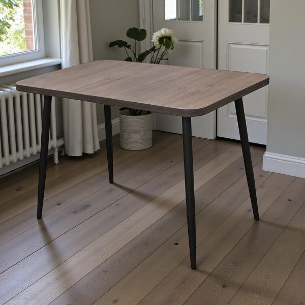 Стол Корсика CRAFT 32,1070*700, Нераздвижной, (ЛДСП Дуб Шоколад) В1, металл черный