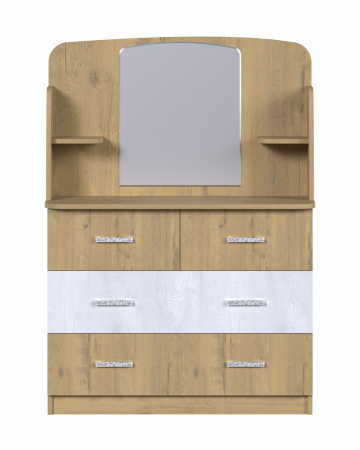 Сицилия Комод с зеркалом Выбеленное дерево/Артвуд Темный