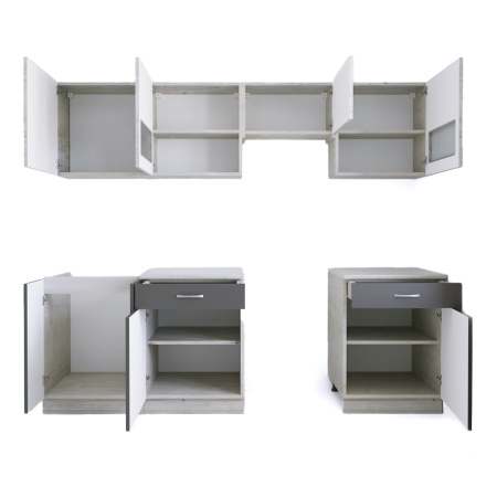 Кухня РУМБА №5/1  Ясень/Графит