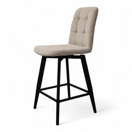 Стул Абсент NEW ПОЛУБАРНЫЙ Поворотный, Т170 бежевый+нога 360F47 60см (Черный)
